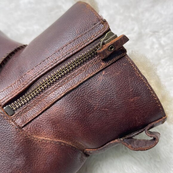 UGG #1008580 Women's Brown Classic Mini Double Zip Leather Boot Shoes Size 9 US - Picture 11 of 15